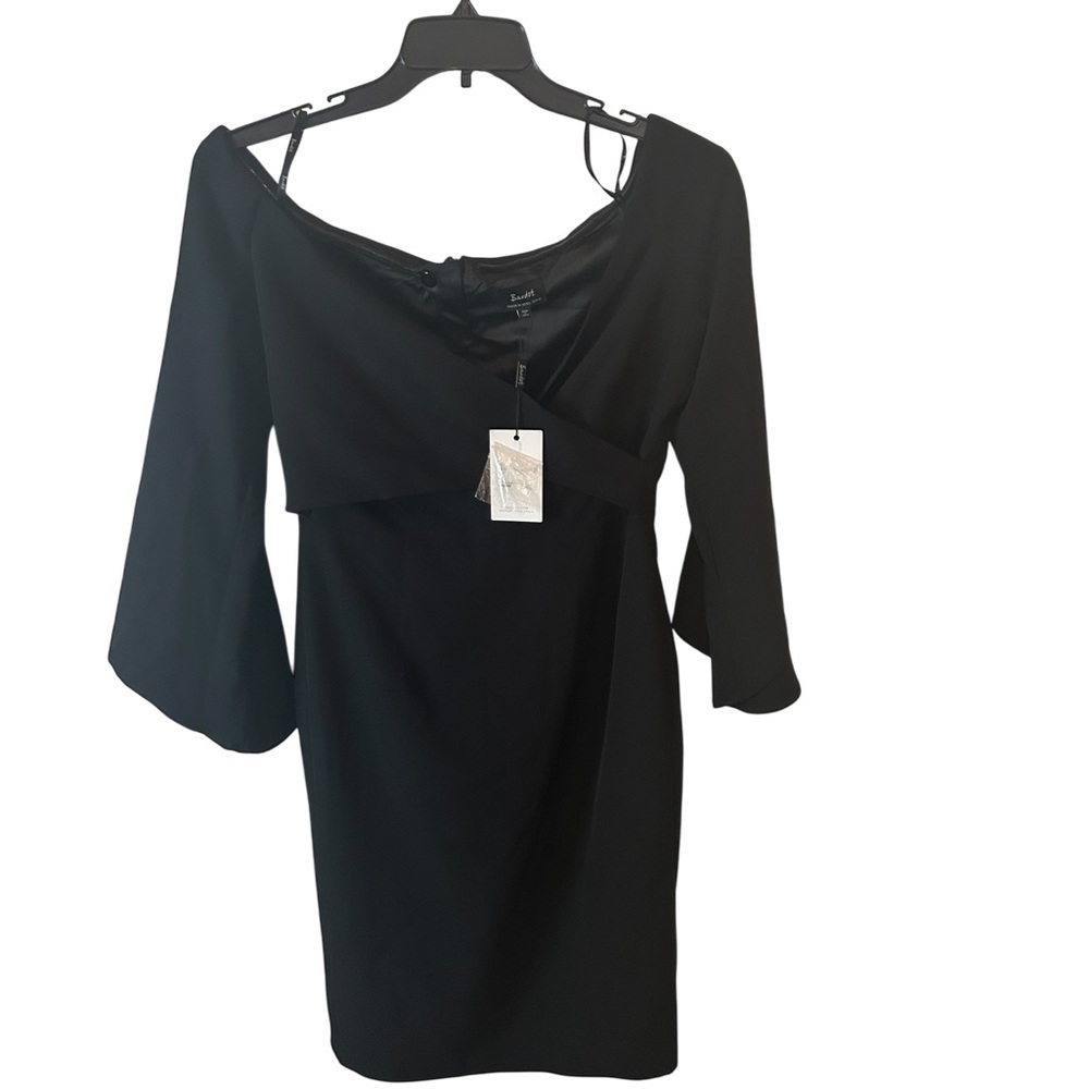 Bardot Black Long Flared Sleeve Dress